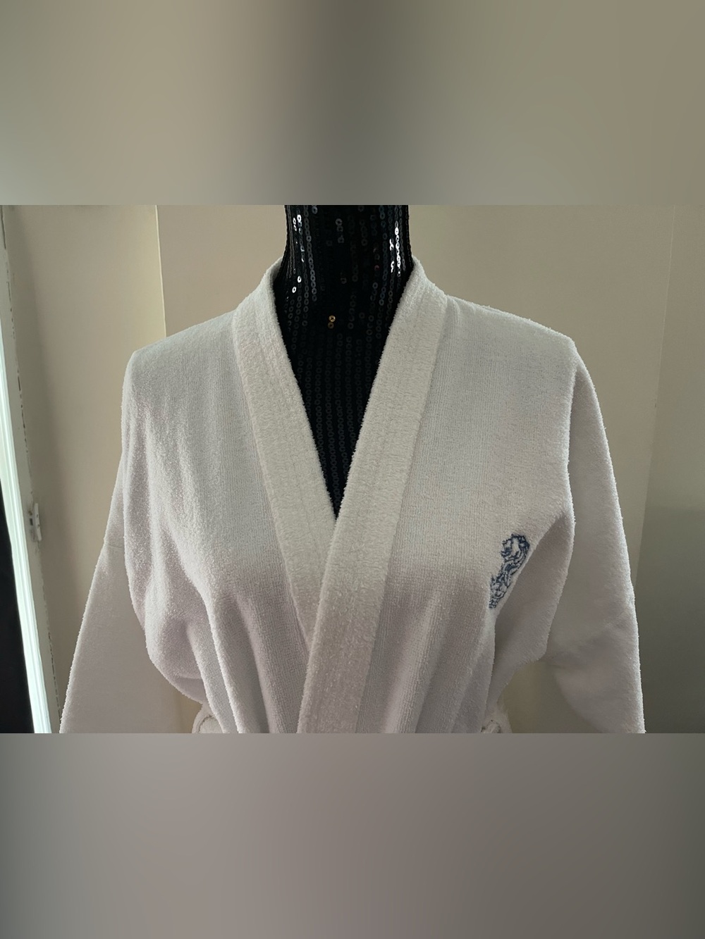 Vintage Ritz Carlton White Blue Logo Terry Robe O/S - Picture 3 of 14